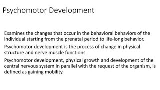 Psychomotor amp Physical Develop 0  mo 12 [upl. by Montague748]