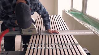 How to make a slat ceiling with WoodUpp Akupanels [upl. by Lower]