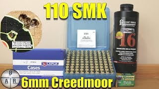 6mm Creedmoor  Sierra Match King 110 gr load test with Reloder 16 [upl. by Angadresma]