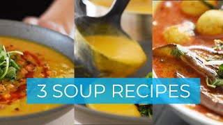 3 COZY Soup Recipes to warm up the WINTER [upl. by Idihsar]