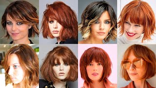 Trending shaggy lob with bangs shoulder length Haircuts For Ladies 2024 [upl. by Ellehsem]