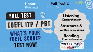 Full Test TOEFL ITP LISTENING STRUCTURE READING with score formula toefl toeflitp exam TEST 2 [upl. by Ahsa]