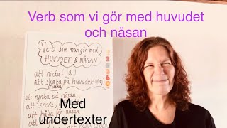 How to learn swedish  VERB man gör med huvud och näsa med undertextersubtitles [upl. by Sidwohl944]