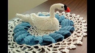 swan napperon crochet steps part1 كروشيه خطوات مفرش البجع الجزء الاول [upl. by David]