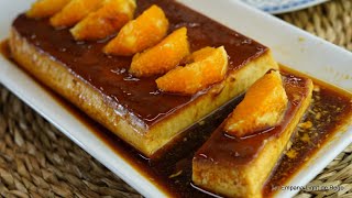 Flan de Huevo a la Naranja SIN HORNO al Baño María Receta Fácil y tradicional con 4 Ingredientes [upl. by Elamor]