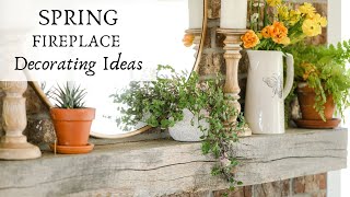 Spring Fireplace Decorating Ideas  HOW TO STYLE A MANTEL  Spring Decorating Tutorial [upl. by Alvie]