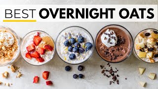 OVERNIGHT OATS 6 WAYS  easy recipe for health  weight loss [upl. by Luckin]