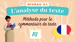 Lanalyse du texte  Le commentaire de texte 1  Leçon de français Niveau C1C2  Méthodologie [upl. by Neimad]