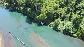 Drone video of the Pandi river in West New Britain PNG Baia Sportfishing PNG [upl. by Nicola452]