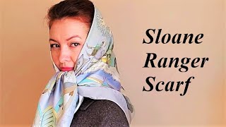 How to wear your scarf like a Sloane Ranger Easy tutorial for Vintage Style Headscarf [upl. by Michele]