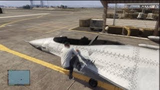 GTA V How To Steal A Fighter Jet From Military Base No Guns Needed [upl. by Pish146]