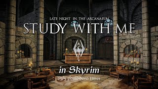 Study with Me in Skyrim  College of Winterhold Library  255 Pomodoro Timer 2hr 4K [upl. by Ranzini]