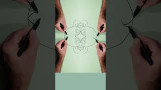 Trick Art Drawing Symmetrical Dance S58shorts Trick Art drawing art [upl. by Gelhar]