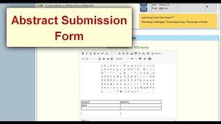 Abstract Submission Form [upl. by Taub]