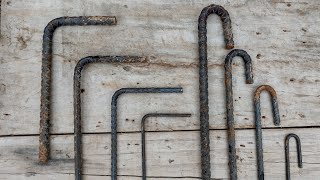 Cómo doblar varillas de hierro en escuadra y ganchos  how to bend iron rods into squares and hooks [upl. by Nesyrb903]