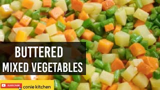 Buttered Mixed Vegetables  Side dish Easy to follow recipe [upl. by Duaner]