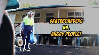 SKATERS vs HATERS 43  Skateboarders vs Angry People Skateboarding Compilation [upl. by Odla]