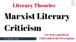 Marxist Literary Criticism  Literary Theory  NTA NET PGT English [upl. by Linzy]