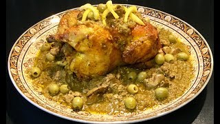 LE POULET AUX OLIVES À LA MAROCAINE ACCOMPAGNÉ DE SA DARMIRA  sauce épaisse aux oignons [upl. by Tychonn]