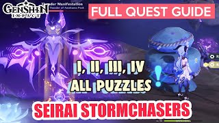 How to Seirai Stormchasers Part I II III IV  NEW BOSS Thunder Manisfestations  Genshin Impact [upl. by Anita]