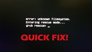 Error Unknown Filesystem Grub Rescue Windows 10 [upl. by Gold]