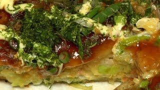 Okonomiyaki Recipe Remastered  Cooking with Dog [upl. by Nagiam]