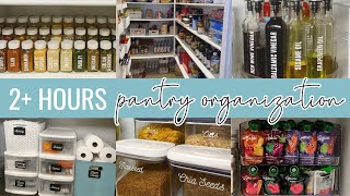 2 HOURS PANTRY ORGANIZATION  Pantry Organizing Marathon  How to Organize Any Size Pantry [upl. by Nosnaj]