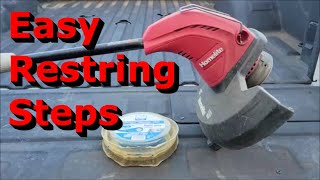 How To Restring a 2 String Electric Trimmer  Weedeater  Whipper Snipper  Strimmer [upl. by Accire]