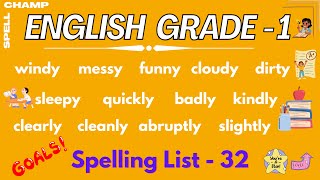 English Grade 1 Spelling List 32 [upl. by Nuahsal]