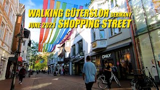 Walking GÜTERSLOH City Germany Shopping Street 2021  Spaziergang Gütersloh Innenstadt 4K [upl. by Zandt]