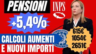 PENSIONI❗️AUMENTI 2024 al 54 ARRIVATA LA CONFERMA TABELLE IMPORTI di TUTTE LE FASCE 💸 [upl. by Einniw]