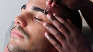 Relaxing Eyebrows Tweezing amp Plucking ASMR Shaping amp Reducing Huge Eyebrows [upl. by Lea209]