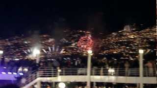 NEW YEARS FIREWORK FUNCHAL MADERIA FROM MSC DIVINA 001 [upl. by Anev547]