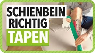 Schienbein Tapen Anleitung  Kinesiologie Tape Anleitung für das Schienbein  Netztherapeuten [upl. by Clo]