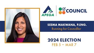 Seema Makwana PEng is running for Councillor in the 2024 APEGA Council Election [upl. by Brooke634]