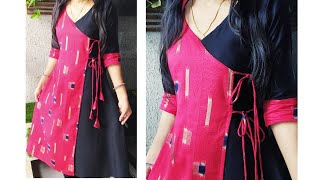 DIY Designer Kurti Cutting and Stitching  Full Angrakha kurti Cutting and Stitching [upl. by Eillit]