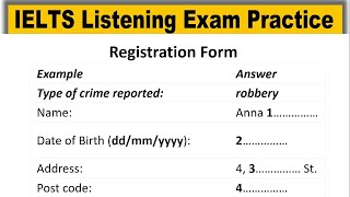 Registration Form listening practice test 2023 with answers  IELTS Listening Practice Test [upl. by Ardella]