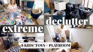 EXTREME TOY  PLAYROOM CLEAN  DECLUTTER \\ Before  After  Most Challenging One Yet [upl. by Einnaej]