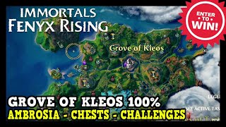 Grove of Kleos All Collectibles in Immortals Fenyx Rising Ambrosia Chests Challenges [upl. by Phelia]