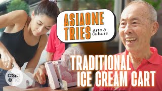 Appreciating the charm of traditional ice cream carts with Munah  AsiaOne Tries Arts amp Culture [upl. by Ynaffik]