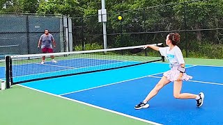 Maya gets a SICK play on Russel in pickleball [upl. by Quigley656]