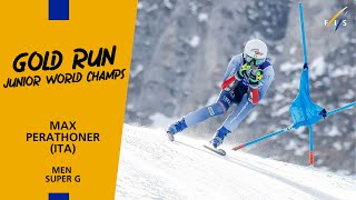 Max Perathoner ITA  Junior World Champion 2024 Super G [upl. by Lednar]