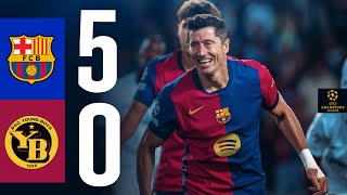 HIGHLIGHTS  FC BARCELONA 5 vs 0 YOUNG BOYS  UEFA CHAMPIONS LEAGUE 202425 [upl. by Einnej]