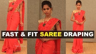 5 நிமிடத்தில் புடவை கட்டுவது எப்படி  Saree draping Tamil [upl. by Vareck]