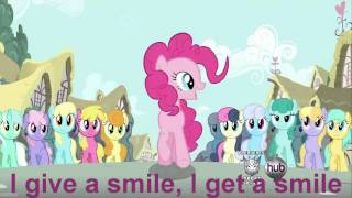 Pinkie Pie  Smile Smile Smile  sing along S2E18 On screen lyrics [upl. by Ixela]