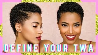 How to Style a TWA with a Side Part amp Eco Styler Gel  Jasmine Defined [upl. by Grantley648]