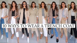 10 WAYS TO WEAR A TRENCH COAT  SPRING STYLE OUTFITS 2021 [upl. by Compton348]