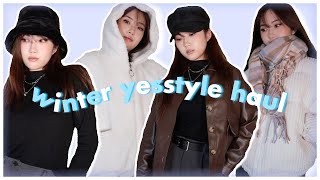 ❄️A Cozy YesStyle WINTER TryOn Haul Accessories Boots Clothing Skincare amp Makeup🎄 [upl. by Maclaine]