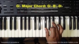 How to Play the G Flat Major Chord on Piano and Keyboard  Gb [upl. by Attenad]