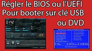 Régler le BIOS ou UEFI pour démarrer sur une clé USB ou un DVD [upl. by Valda964]